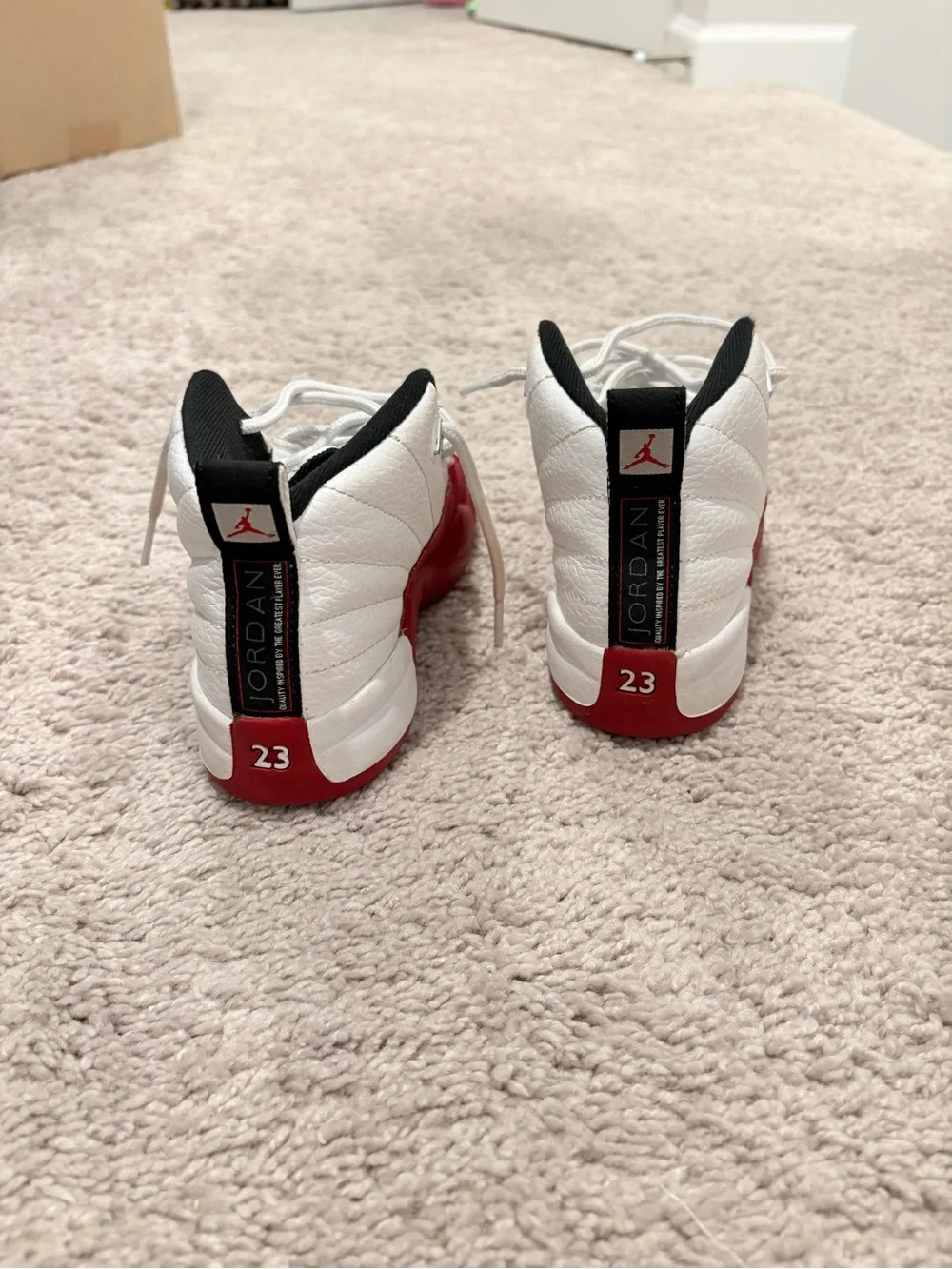Jordan Kids Red and White High-Top Sneakers